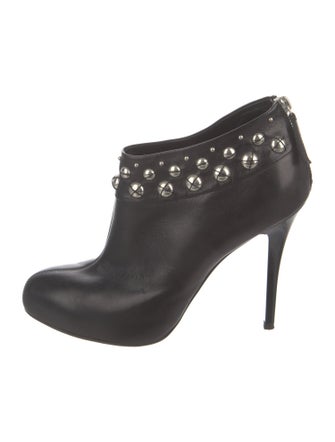 Giuseppe Zanotti Leather Studded Accents Lace-Up Boots