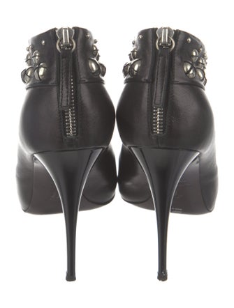 Giuseppe Zanotti Leather Studded Accents Lace-Up Boots