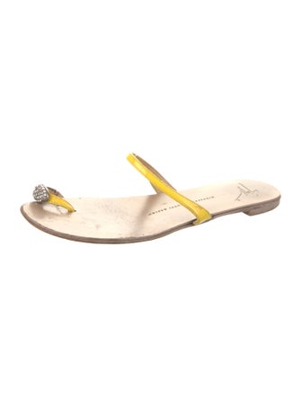 Giuseppe Zanotti Patent Leather Crystal Embellishments Slides