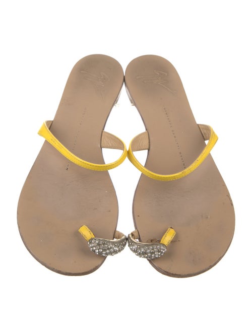 Giuseppe Zanotti Patent Leather Crystal Embellishments Slides