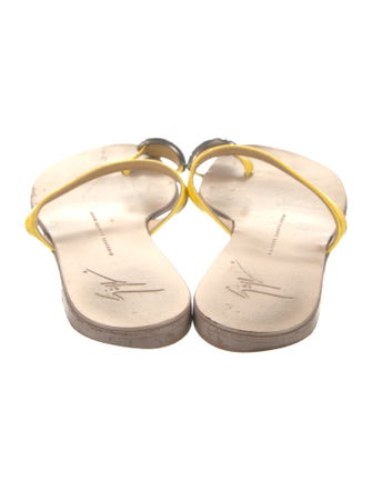 Giuseppe Zanotti Patent Leather Crystal Embellishments Slides
