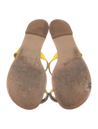 Giuseppe Zanotti Patent Leather Crystal Embellishments Slides