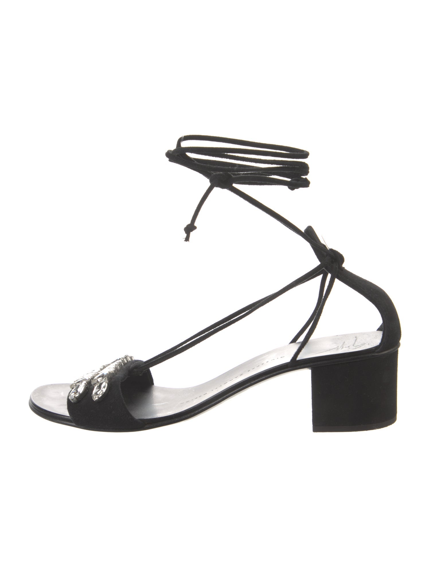 Giuseppe Zanotti Suede Crystal Embellishments Sandals