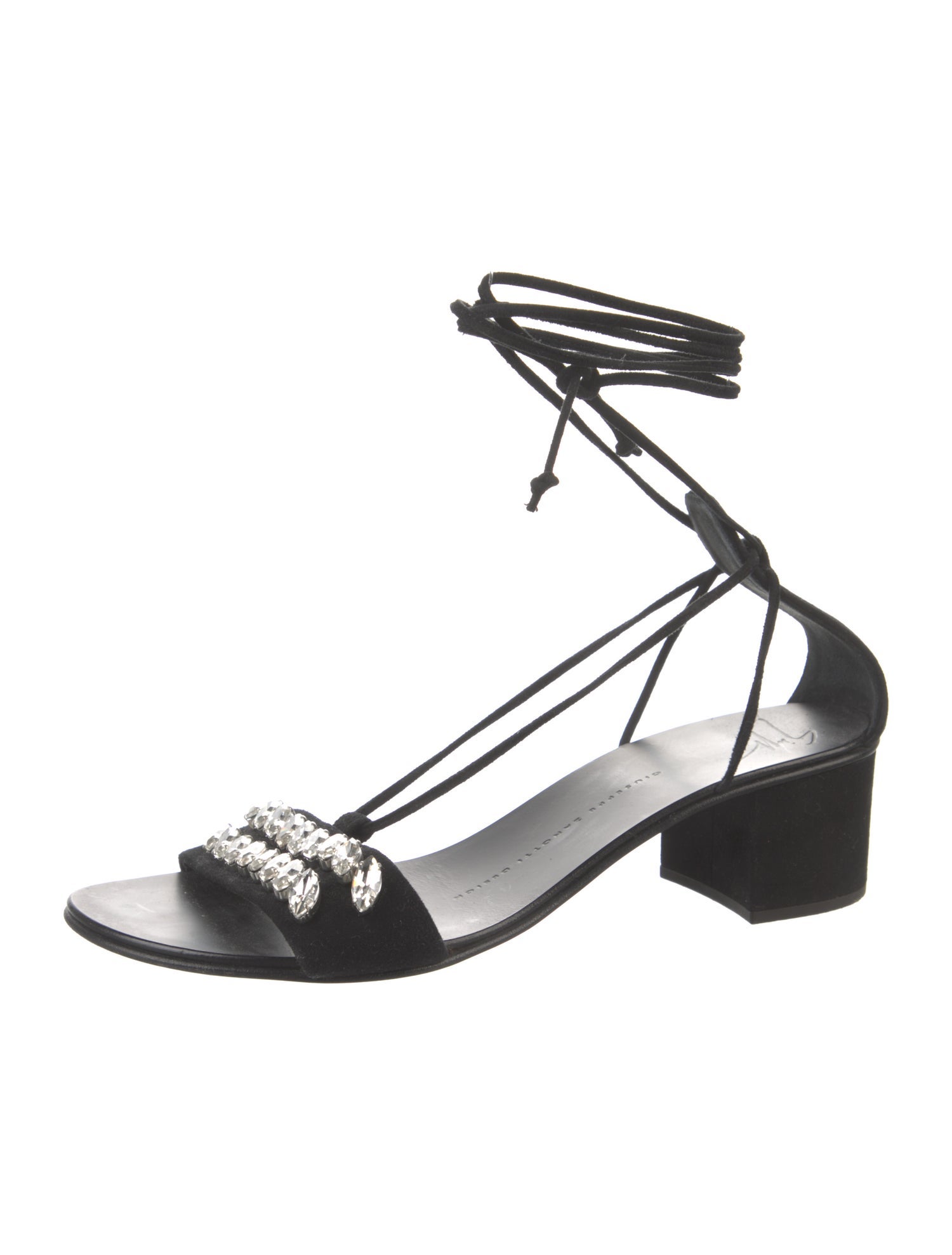 Giuseppe Zanotti Suede Crystal Embellishments Sandals
