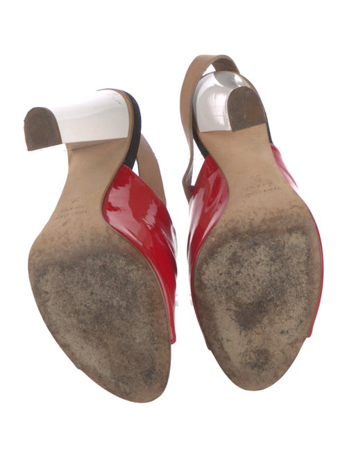 Giuseppe Zanotti Patent Leather Colorblock Pattern Slingback Sandals