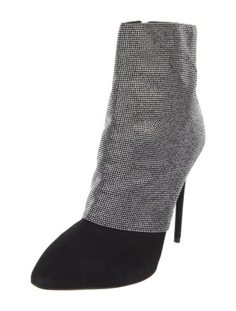 Giuseppe Zanotti Suede Plaid Print Sock Boots