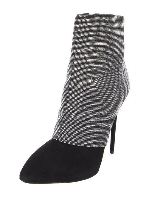 Giuseppe Zanotti Suede Plaid Print Sock Boots