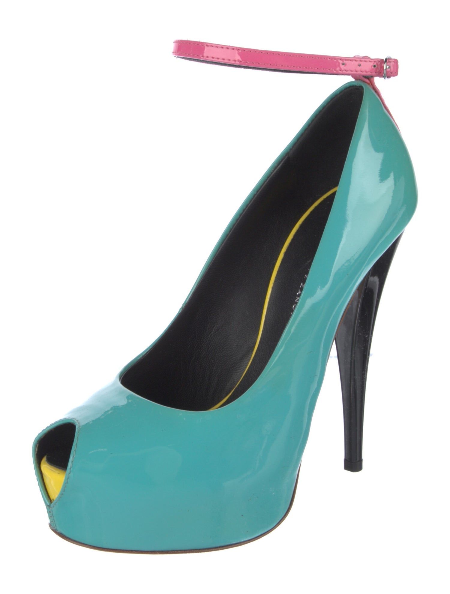 Giuseppe Zanotti Patent Leather Colorblock Pattern Pumps