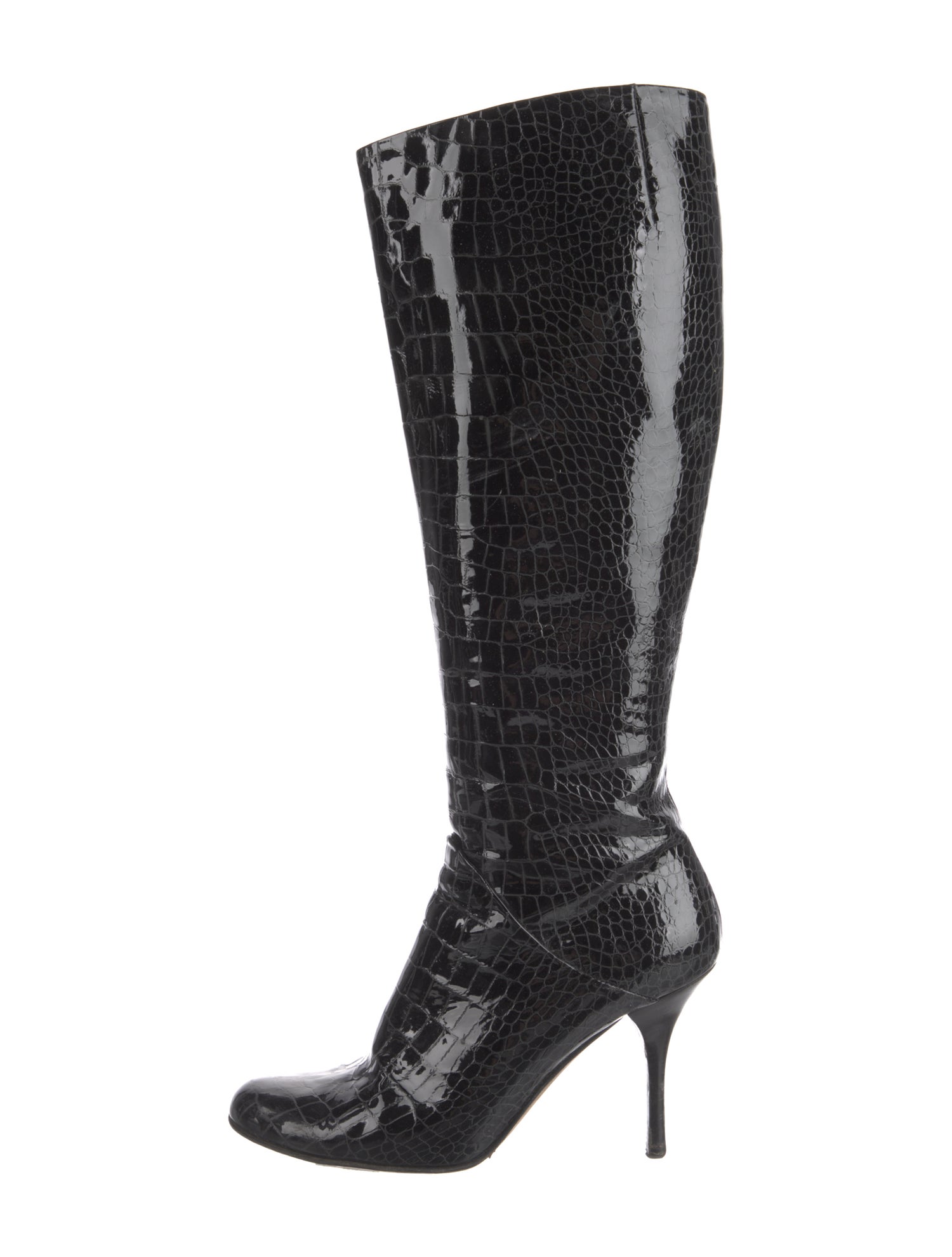 Giuseppe Zanotti Patent Leather Animal Print Boots