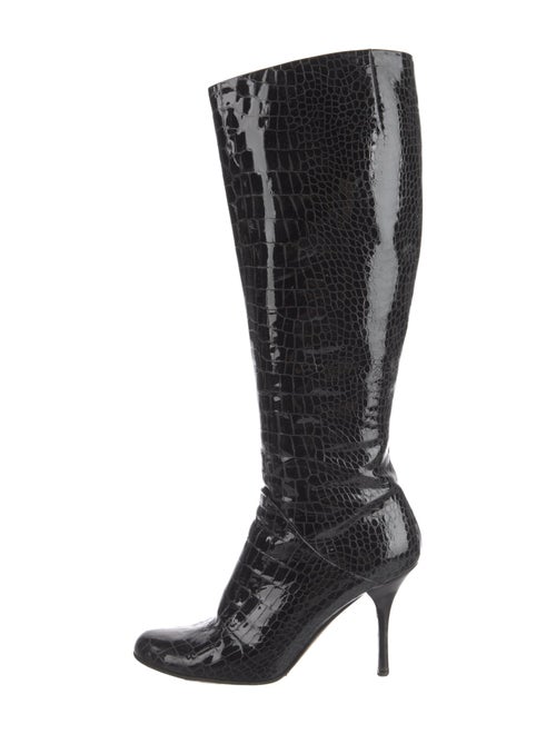 Giuseppe Zanotti Patent Leather Animal Print Boots