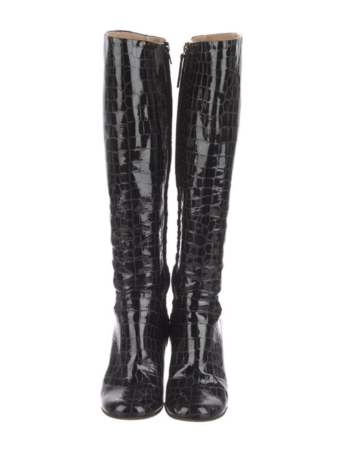 Giuseppe Zanotti Patent Leather Animal Print Boots