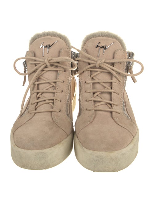 Giuseppe Zanotti Suede Faux Fur Trim Sneakers