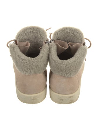 Giuseppe Zanotti Suede Faux Fur Trim Sneakers
