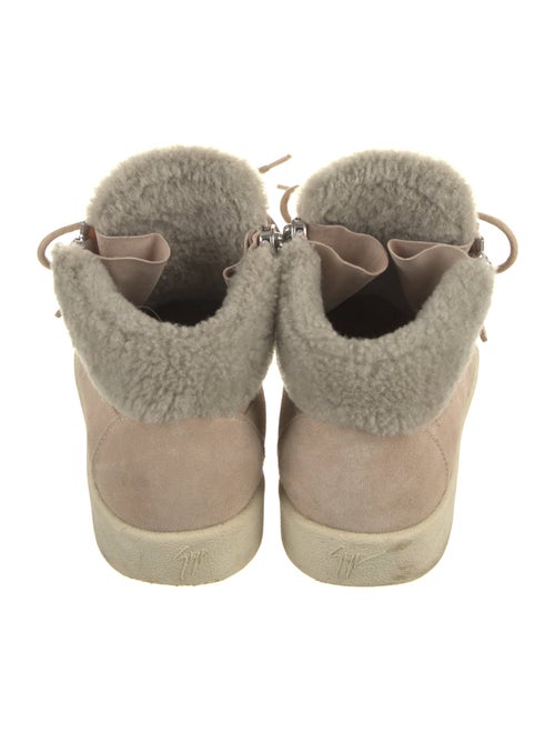 Giuseppe Zanotti Suede Faux Fur Trim Sneakers