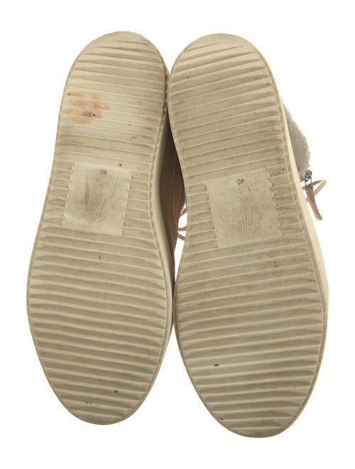 Giuseppe Zanotti Suede Faux Fur Trim Sneakers