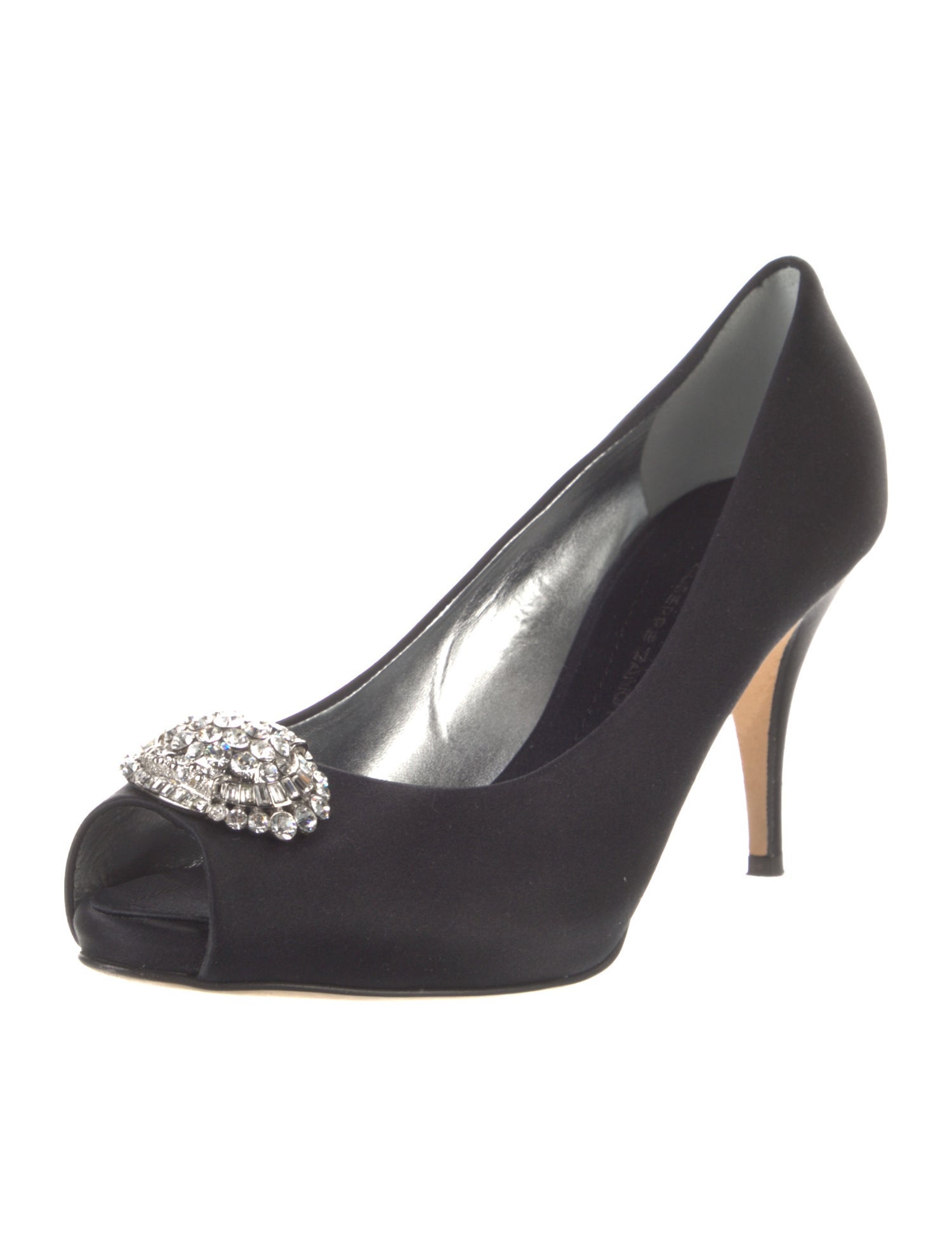 Giuseppe Zanotti Satin Crystal Embellishments Pumps