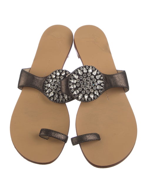 Giuseppe Zanotti Satin Crystal Embellishments Slides