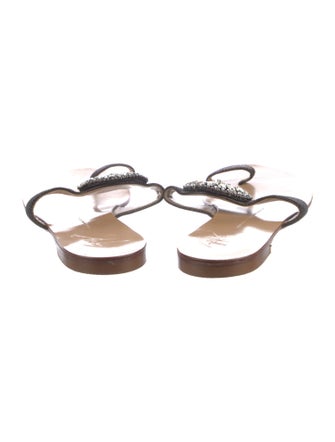 Giuseppe Zanotti Satin Crystal Embellishments Slides