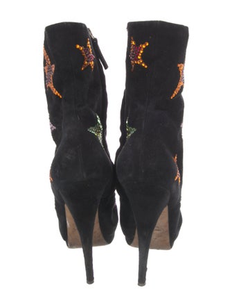 Giuseppe Zanotti Suede Graphic Print Boots