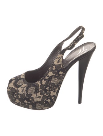 Giuseppe Zanotti Mesh Printed Slingback Pumps