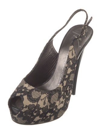 Giuseppe Zanotti Mesh Printed Slingback Pumps