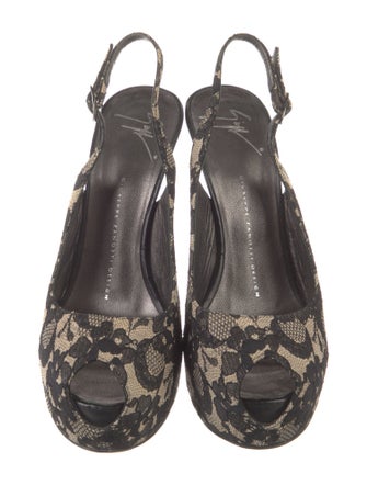 Giuseppe Zanotti Mesh Printed Slingback Pumps