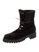 Giuseppe Zanotti Suede Fur Trim Combat Boots
