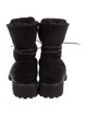 Giuseppe Zanotti Suede Fur Trim Combat Boots