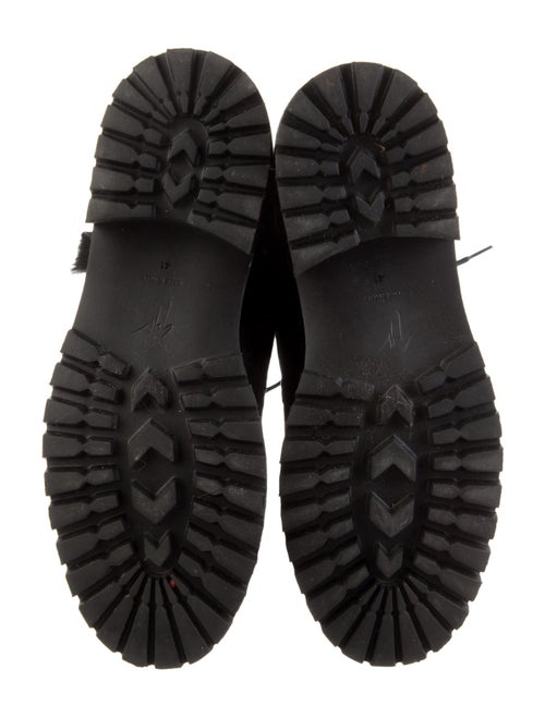 Giuseppe Zanotti Suede Fur Trim Combat Boots