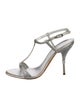 Giuseppe Zanotti Leather Crystal Embellishments T-Strap Sandals