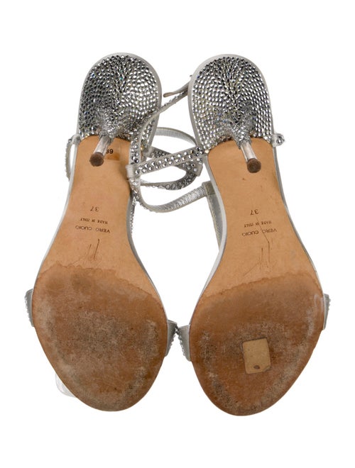 Giuseppe Zanotti Leather Crystal Embellishments T-Strap Sandals