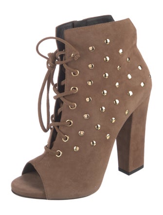 Giuseppe Zanotti Suede Studded Accents Lace-Up Boots