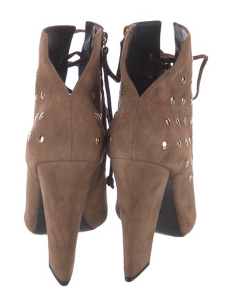Giuseppe Zanotti Suede Studded Accents Lace-Up Boots