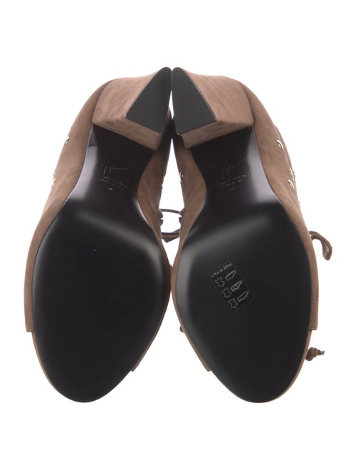 Giuseppe Zanotti Suede Studded Accents Lace-Up Boots