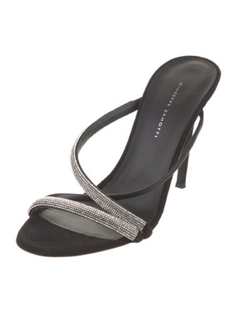 Giuseppe Zanotti Leather Crystal Embellishments Slides