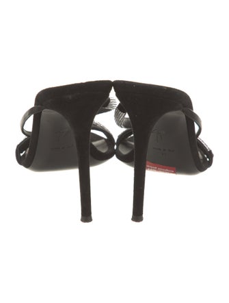 Giuseppe Zanotti Leather Crystal Embellishments Slides
