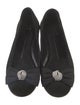 Giuseppe Zanotti Suede Crystal Embellishments Ballet Flats