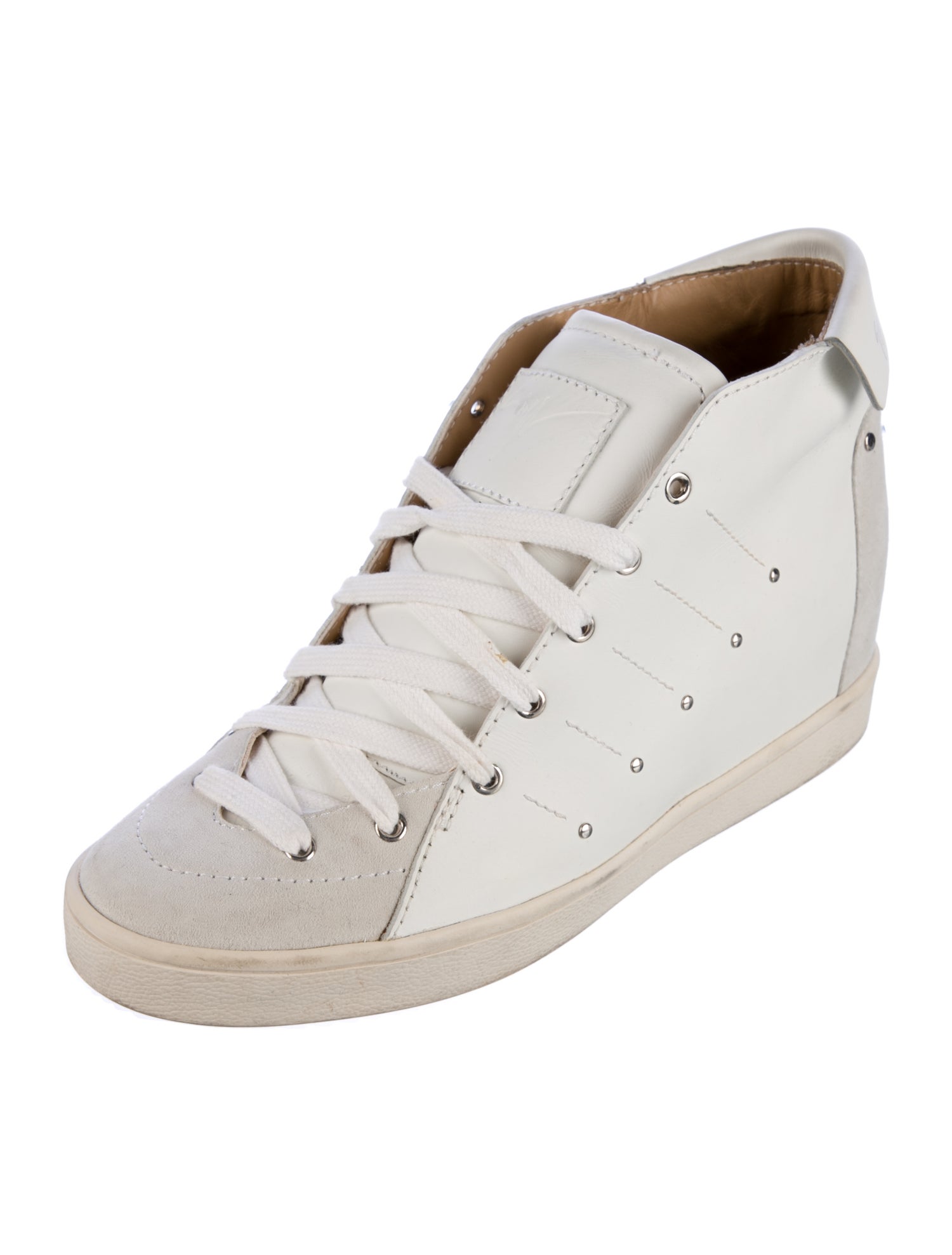 Giuseppe Zanotti Leather Studded Accents Wedge Sneakers