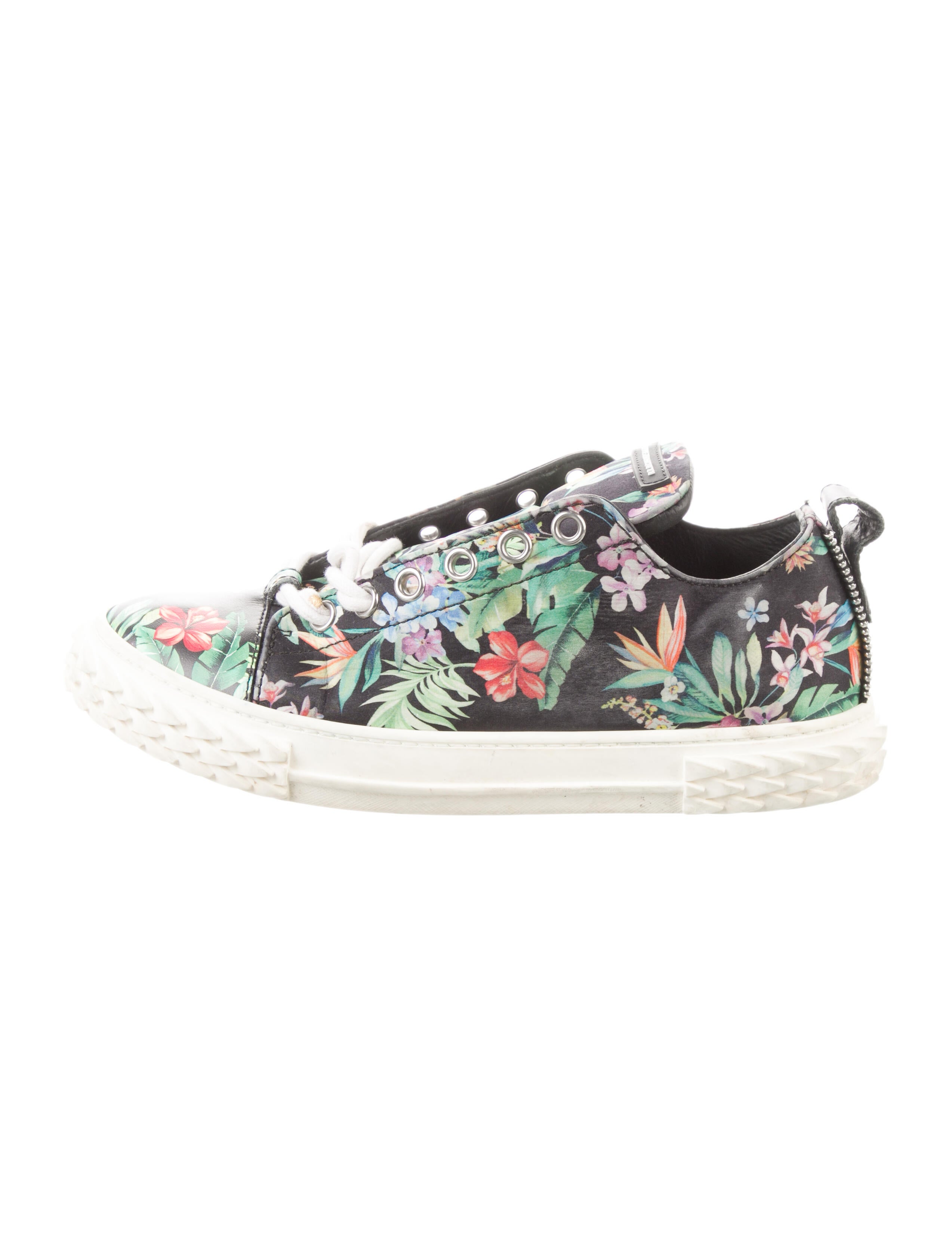 Giuseppe Zanotti Leather Floral Print Sneakers