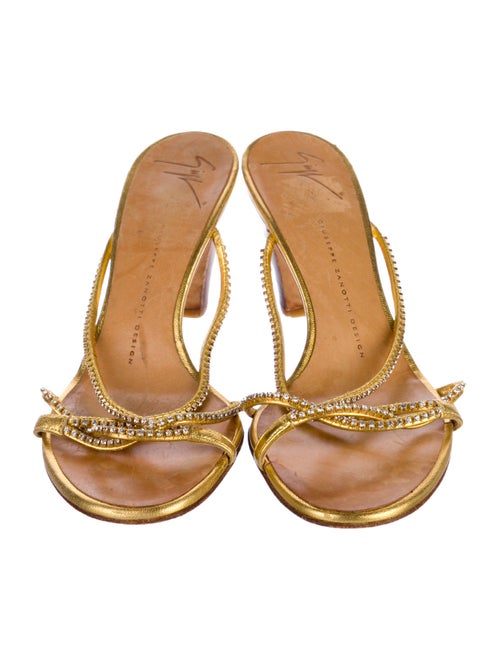 Giuseppe Zanotti Leather Crystal Embellishments Slides