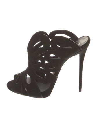Giuseppe Zanotti Suede Cutout Accent Slides