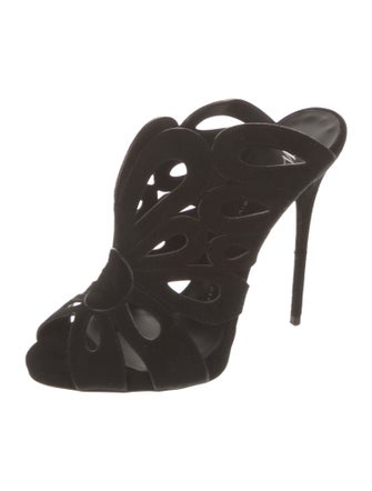Giuseppe Zanotti Suede Cutout Accent Slides