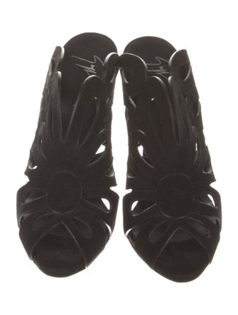 Giuseppe Zanotti Suede Cutout Accent Slides