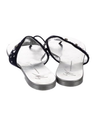 Giuseppe Zanotti Suede Crystal Embellishments Slides