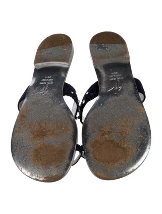 Giuseppe Zanotti Suede Crystal Embellishments Slides