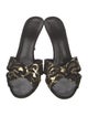 Giuseppe Zanotti Leather Lace Trim Embellishment Slides