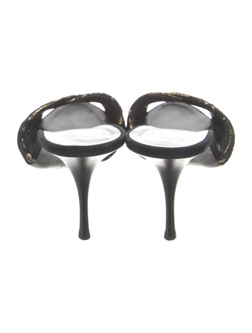 Giuseppe Zanotti Leather Lace Trim Embellishment Slides