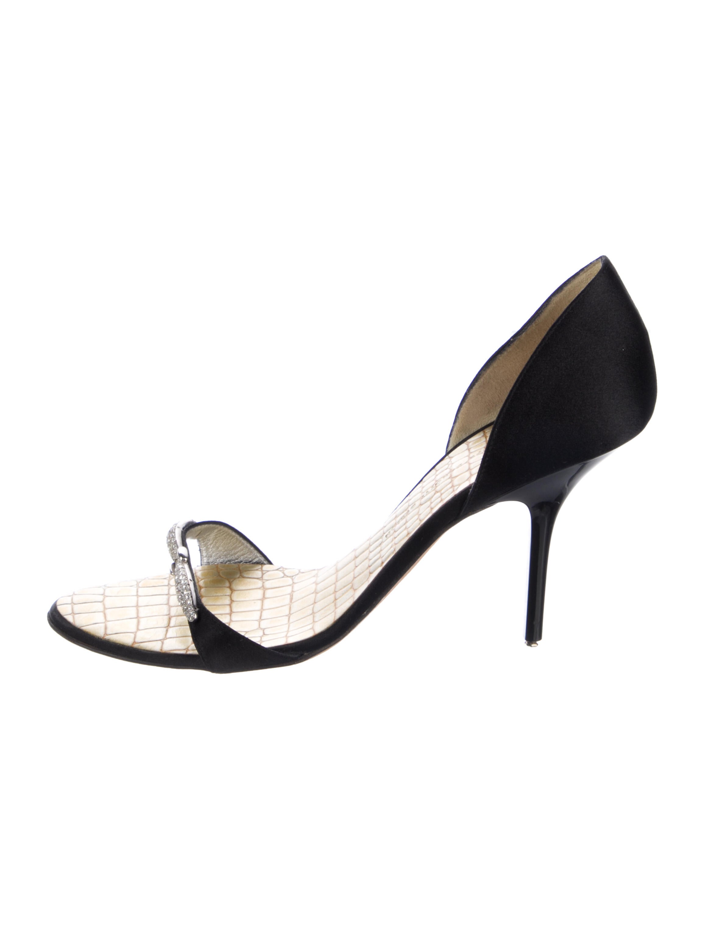 Giuseppe Zanotti Satin Crystal Embellishments D'Orsay Pumps