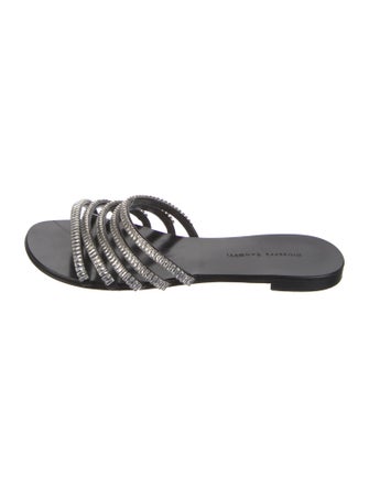 Giuseppe Zanotti Leather Crystal Embellishments Slides