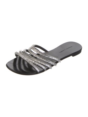 Giuseppe Zanotti Leather Crystal Embellishments Slides